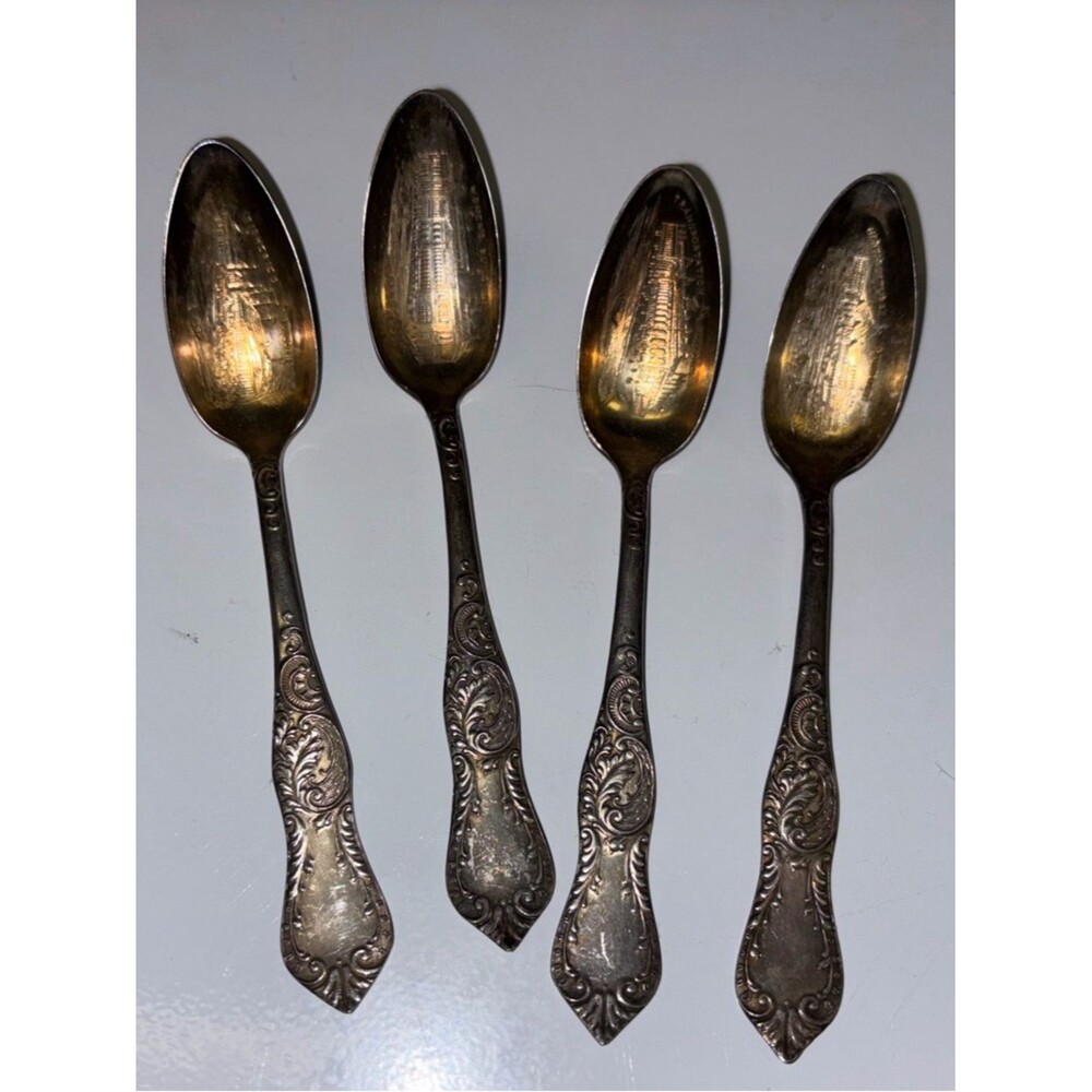 (4) 1893 Leonard Mfg‎ Building World's Fair Spoons